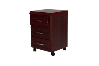 Armoire inf 3 portes pleine sup 3 portes vitrée H 200 L 124 MDF ACAJOU